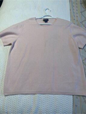 Soft Pink knit Short Sleeve Cashmere
